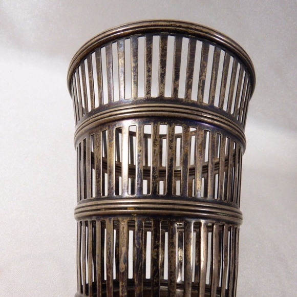 VTG Antique Late 1800's Watson Pierced Sterling Silver Vase Holder 2.7oz - Picture 9 of 10